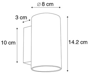 Set di 2 applique moderne nere rotonde 2 luci - Sandy