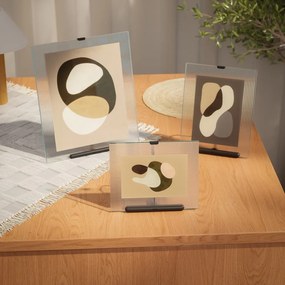 Cornice nera in vetro verticale con sostegno 19x23 cm Flute – Umbra