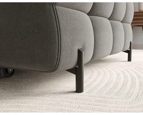 Divano angolare grigio tortora allungabile/con contenitore (con penisola a destra/con chaise lounge) con rivestimento in velluto Felro – ELTAP