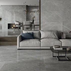 Piastrella da pavimento e rivestimento interno 60 x 120 cm Sp. 9 mm rettificato Eternal Dark Pulido in gres porcellanato lucido grigio traffico medio forte (pei 3/5) 1.44 mq