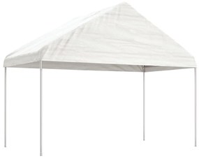 Gazebo con Tetto Bianco 15,61x4,08x3,22 m in Polietilene