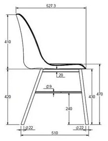 Sedia da pranzo gialla Whistler - Unique Furniture