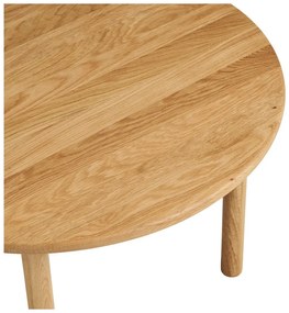 Tavolino da salotto rotondo di colore naturale in rovere massiccio ø 70 cm Jena – House Nordic