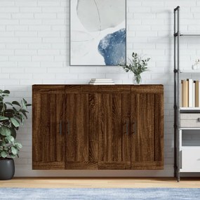 Armadietti A Parete 2 Pz Rovere Marrone İn Legno Multistrato /