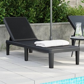 Lettino Prendisole 4 Altezze Regolabili Nero 155,5x57x28 Cm İpp /