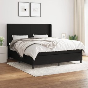 Giroletto A Molle Con Materasso Nero 160x200 Cm İn Tessuto /