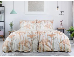 Set copripiumino e federa bianco/color terracotta in crêpe per letto singolo 140x200 cm Caraway – B.E.S.