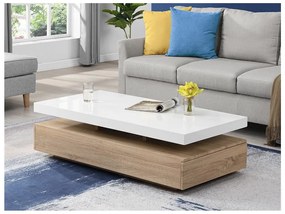 Tavolino 2 cassetti in MDF Rovere e Bianco - FELIX