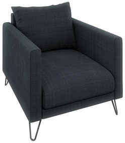 Poltrona grigio scuro con rivestimento in ciniglia Freya – Ropez