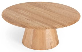 Tavolino rotondo in legno di quercia in colore naturale ø 80 cm Mushroom - Gazzda