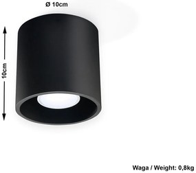 Plafoniera da Soffitto in Alluminio ORBIS 1 GU10 Nera da Interno