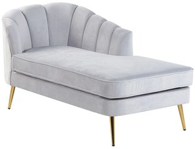 Chaise longue bouclé grigio chiaro  sinistra ALLIER Beliani