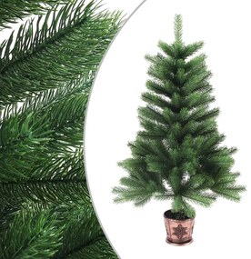 Albero di Natale Preilluminato con Palline Verde 65 cm