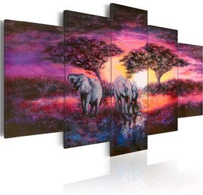 Quadro Savannah  Colore Arancione, Dimensioni e Misure 100x50