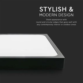 Plafoniera LED da bagno LED/30W/230V 6500K IP44 42x42 cm nero