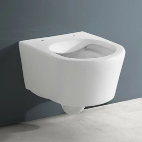 Wc sospeso bianco design tondo in ceramica con scarico Rimless Ukra