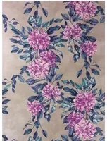 Osborne & Little Carta da parati Rhodora - Magenta/ Petrol/ Champagne Gold