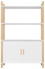 Credenza bianca 80x40x121 cm in legno multistrato