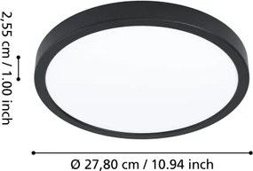 Eglo 901373 -LED RGBW Dimmerabile plafoniera per bagno FUEVA-Z LED/14,3W/230V 27,8cm IP44 nero