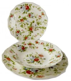 Piatti Set 18 Pezzi Fine Porcellana - Collezione New Spring Rose -