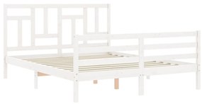 Giroletto con testiera bianco king size in legno massello