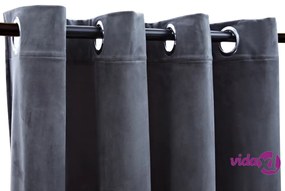 vidaXL Tende Oscuranti con Anelli 2 pz Antracite in Velluto 140x245 cm