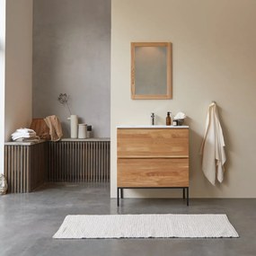 Tikamoon - Mobile per il Bagno in legno di rovere e ceramica 80 Nova