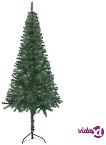 vidaXL Albero di Natale per Angolo Preiluminato 120 cm Verde PVC