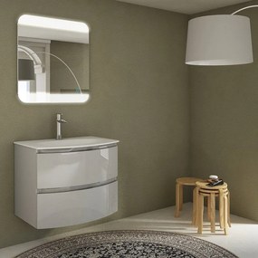 Mobile da bagno sotto lavabo BADEN HAUS Vague grigio L 69 x H 55 x P 48 cm 2 cassetti 2 ante, lavabo non incluso
