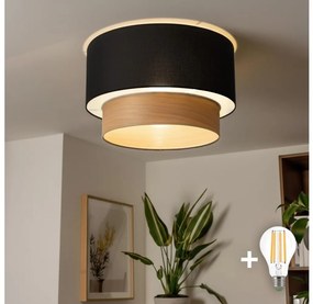 Brilagi - Plafoniera LED da soffitto CERIA 1xE27/40W/230V Ø 50 cm nero/beige