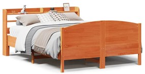 Letto Senza Materasso Marrone Cera 160x200 Cm İn Legno Di Pino /