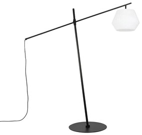 Lampada da terra da esterno di design nera con paralume bianco IP44 - Robbert