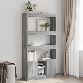 Credenza grigio sonoma 92x33x180 cm in legno multistrato