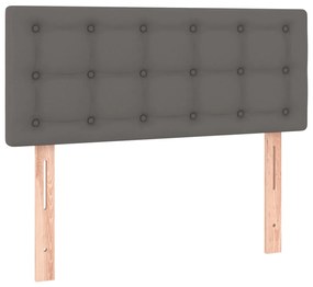 Testiera grigio a led 100x5x78/88 cm in similpelle