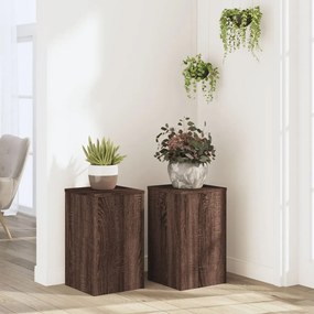 Supporti Per Piante 2 Pz Marrone 30x30x50 Cm Legno Multistrato /