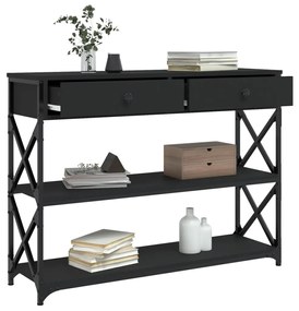 Tavolino consolle nero 100x28x75 cm in legno multistrato