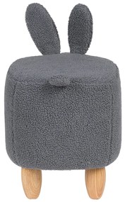 Pouf di tessuto grigio BUNNY Beliani