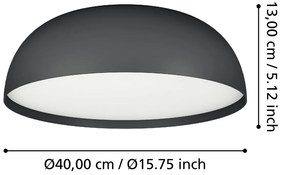 Plafoniera Minimal Tollos-Z Alluminio Nero 3 Luci Led Integrato 7,5W