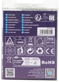 Aigostar - Catena LED natalizia da esterno 50xLED/8 funzioni 3xAA 5,3m IP44 multicolore