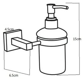 Dosatore sapone liquido a muro in vetro satinato e metallo cromato  Rock