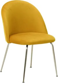 Sedia poltroncina in velluto Senape con gambe in metallo Oro - PARIS 2 sedie
