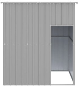 Casetta cani tetto grigio chiaro 165x153x181 cm acciaio zincato