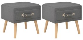 Comodini Grigio Scuro 2 Pz 40x35x40 Cm İn Tessuto /