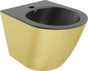Mexen Lena bidet sospeso, nero opaco/motivo dorato linee - 35224877