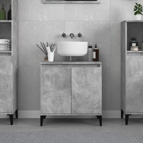 Mobile Lavabo Grigio Cemento 58x33x60 Cm İn Legno Multistrato /