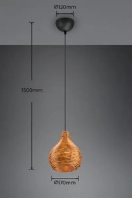 Reality - Lampada a sospensione con cavo SPROUT 1xE14/40W/230V marrone/rattan