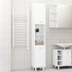 Mobile Da Bagno Bianco Lucido 30x30x179 Cm İn Legno Multistrato /
