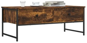 Tavolino da salotto rovere fumo 101x49x39,5cm legno multistrato