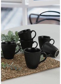 Tazze in ceramica nera in set da 6 pezzi 0,3 l - Hermia