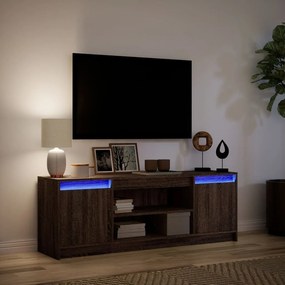 Mobile porta tv con led rovere marrone 139,5x34x50cm truciolato